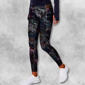 Lululemon Speed Up Tight Pull On Medium Rise Patterned Reflective Details W 6